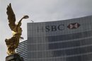 The Angel of Independence is seen near a HSBC building in Mexico City